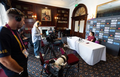020925 - Wales Women RWC Media Conference - Kayleigh Powell of Wales during a media conference ahead of their final Women’s Rugby World Cup match against Fiji