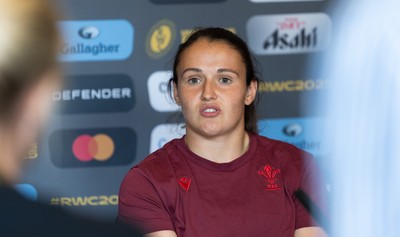 020925 - Wales Women RWC Media Conference - Kayleigh Powell of Wales during a media conference ahead of their final Women’s Rugby World Cup match against Fiji