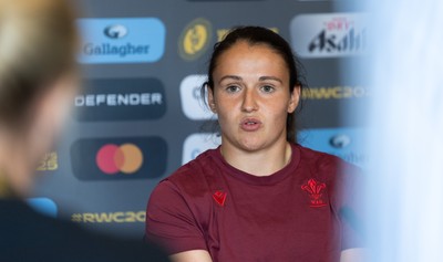 020925 - Wales Women RWC Media Conference - Kayleigh Powell of Wales during a media conference ahead of their final Women’s Rugby World Cup match against Fiji