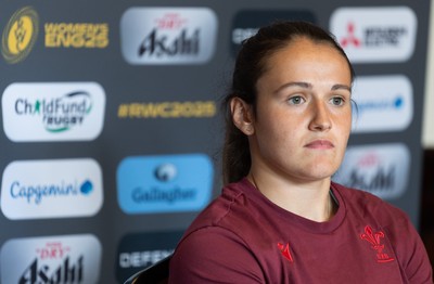 020925 - Wales Women RWC Media Conference - Kayleigh Powell of Wales during a media conference ahead of their final Women’s Rugby World Cup match against Fiji