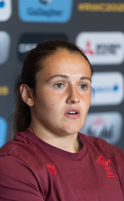 020925 - Wales Women RWC Media Conference - Kayleigh Powell of Wales during a media conference ahead of their final Women’s Rugby World Cup match against Fiji
