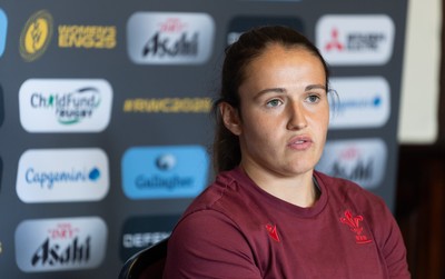 020925 - Wales Women RWC Media Conference - Kayleigh Powell of Wales during a media conference ahead of their final Women’s Rugby World Cup match against Fiji