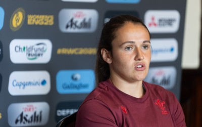 020925 - Wales Women RWC Media Conference - Kayleigh Powell of Wales during a media conference ahead of their final Women’s Rugby World Cup match against Fiji
