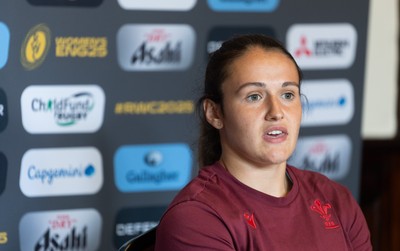 020925 - Wales Women RWC Media Conference - Kayleigh Powell of Wales during a media conference ahead of their final Women’s Rugby World Cup match against Fiji