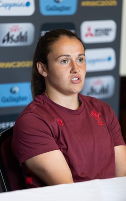020925 - Wales Women RWC Media Conference - Kayleigh Powell of Wales during a media conference ahead of their final Women’s Rugby World Cup match against Fiji