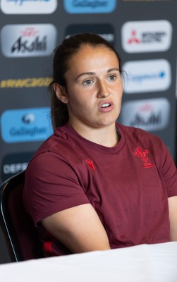 020925 - Wales Women RWC Media Conference - Kayleigh Powell of Wales during a media conference ahead of their final Women’s Rugby World Cup match against Fiji