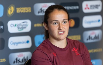 020925 - Wales Women RWC Media Conference - Kayleigh Powell of Wales during a media conference ahead of their final Women’s Rugby World Cup match against Fiji