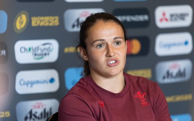 020925 - Wales Women RWC Media Conference - Kayleigh Powell of Wales during a media conference ahead of their final Women’s Rugby World Cup match against Fiji