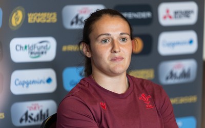 020925 - Wales Women RWC Media Conference - Kayleigh Powell of Wales during a media conference ahead of their final Women’s Rugby World Cup match against Fiji