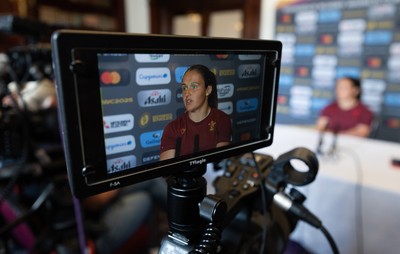 020925 - Wales Women RWC Media Conference - Kayleigh Powell of Wales during a media conference ahead of their final Women’s Rugby World Cup match against Fiji