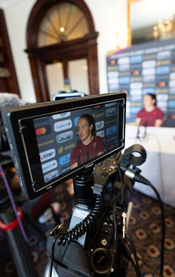 020925 - Wales Women RWC Media Conference - Kayleigh Powell of Wales during a media conference ahead of their final Women’s Rugby World Cup match against Fiji
