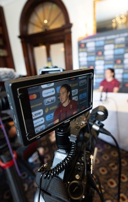 020925 - Wales Women RWC Media Conference - Kayleigh Powell of Wales during a media conference ahead of their final Women’s Rugby World Cup match against Fiji