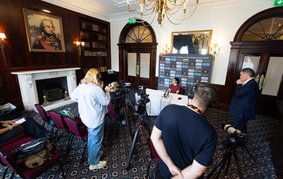 020925 - Wales Women RWC Media Conference - Kayleigh Powell of Wales during a media conference ahead of their final Women’s Rugby World Cup match against Fiji