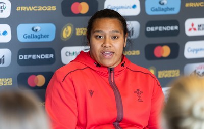 020925 - Wales Women RWC Media Conference - Sisilia Tuipulotu of Wales during a media conference ahead of their final Women’s Rugby World Cup match against Fiji