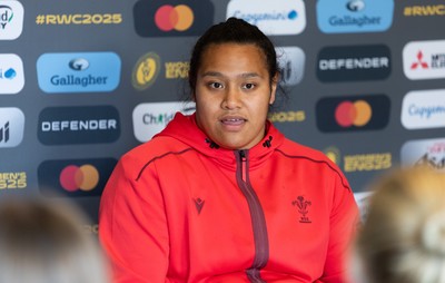 020925 - Wales Women RWC Media Conference - Sisilia Tuipulotu of Wales during a media conference ahead of their final Women’s Rugby World Cup match against Fiji