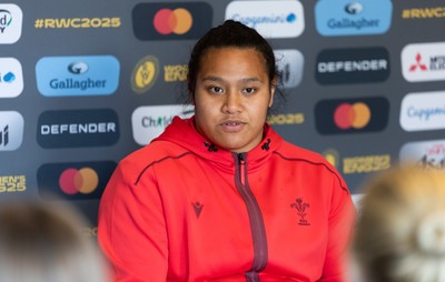 020925 - Wales Women RWC Media Conference - Sisilia Tuipulotu of Wales during a media conference ahead of their final Women’s Rugby World Cup match against Fiji