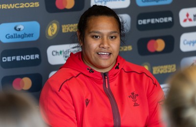 020925 - Wales Women RWC Media Conference - Sisilia Tuipulotu of Wales during a media conference ahead of their final Women’s Rugby World Cup match against Fiji