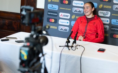 020925 - Wales Women RWC Media Conference - Nel Metcalfe of Wales during a media conference ahead of their final Women’s Rugby World Cup match against Fiji