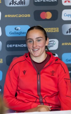 020925 - Wales Women RWC Media Conference - Nel Metcalfe of Wales during a media conference ahead of their final Women’s Rugby World Cup match against Fiji