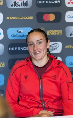 020925 - Wales Women RWC Media Conference - Nel Metcalfe of Wales during a media conference ahead of their final Women’s Rugby World Cup match against Fiji