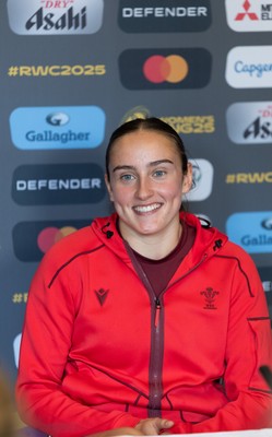 020925 - Wales Women RWC Media Conference - Nel Metcalfe of Wales during a media conference ahead of their final Women’s Rugby World Cup match against Fiji