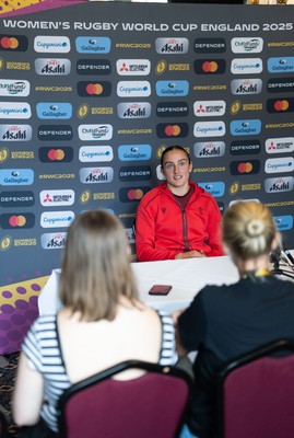020925 - Wales Women RWC Media Conference - Nel Metcalfe of Wales during a media conference ahead of their final Women’s Rugby World Cup match against Fiji