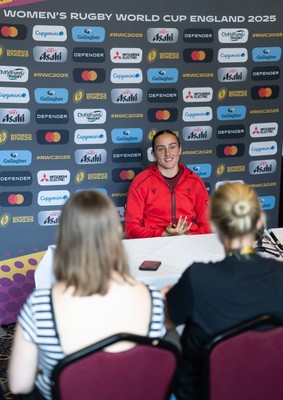020925 - Wales Women RWC Media Conference - Nel Metcalfe of Wales during a media conference ahead of their final Women’s Rugby World Cup match against Fiji
