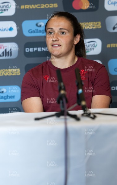 020925 - Wales Women RWC Media Conference - Kayleigh Powell of Wales during a media conference ahead of their final Women’s Rugby World Cup match against Fiji
