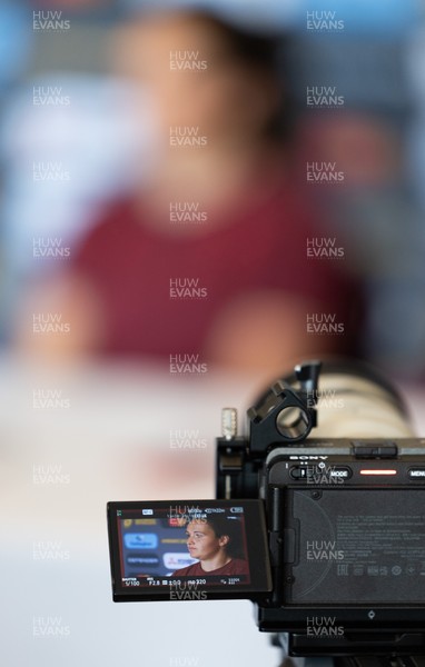 020925 - Wales Women RWC Media Conference - Kayleigh Powell of Wales during a media conference ahead of their final Women’s Rugby World Cup match against Fiji
