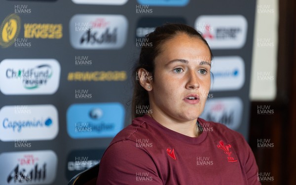 020925 - Wales Women RWC Media Conference - Kayleigh Powell of Wales during a media conference ahead of their final Women’s Rugby World Cup match against Fiji