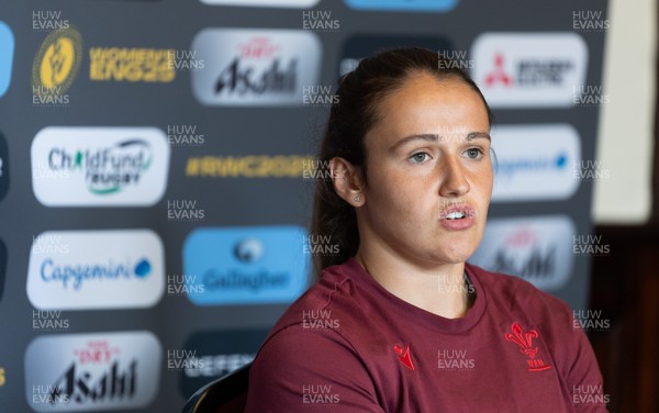 020925 - Wales Women RWC Media Conference - Kayleigh Powell of Wales during a media conference ahead of their final Women’s Rugby World Cup match against Fiji