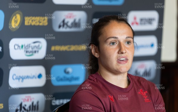 020925 - Wales Women RWC Media Conference - Kayleigh Powell of Wales during a media conference ahead of their final Women’s Rugby World Cup match against Fiji