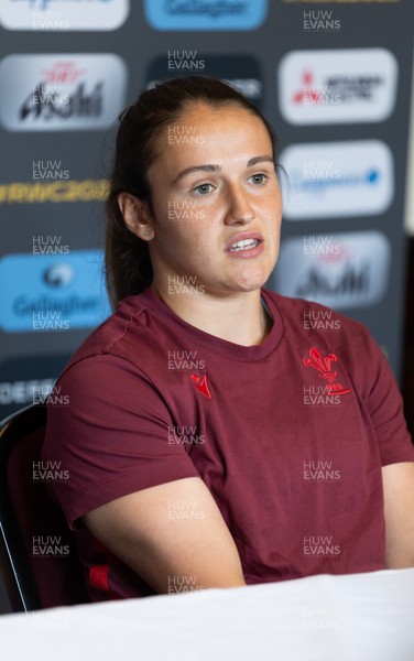 020925 - Wales Women RWC Media Conference - Kayleigh Powell of Wales during a media conference ahead of their final Women’s Rugby World Cup match against Fiji