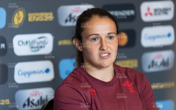 020925 - Wales Women RWC Media Conference - Kayleigh Powell of Wales during a media conference ahead of their final Women’s Rugby World Cup match against Fiji