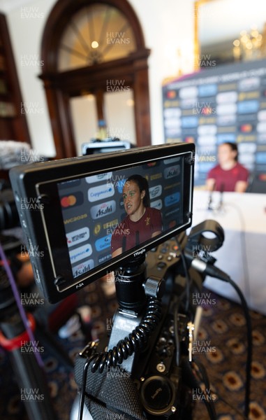 020925 - Wales Women RWC Media Conference - Kayleigh Powell of Wales during a media conference ahead of their final Women’s Rugby World Cup match against Fiji