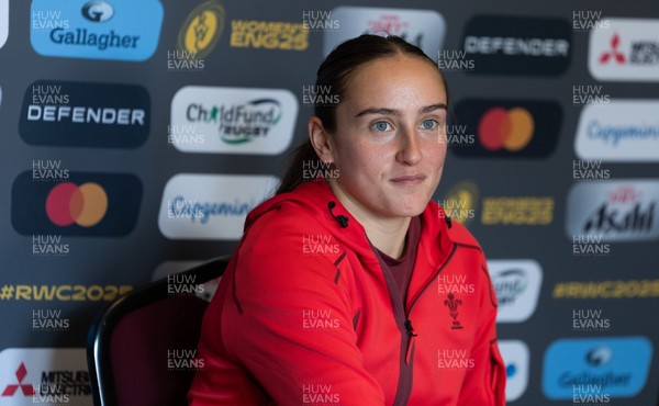 020925 - Wales Women RWC Media Conference - Nel Metcalfe of Wales during a media conference ahead of their final Women’s Rugby World Cup match against Fiji