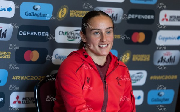 020925 - Wales Women RWC Media Conference - Nel Metcalfe of Wales during a media conference ahead of their final Women’s Rugby World Cup match against Fiji