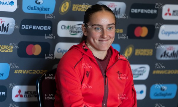 020925 - Wales Women RWC Media Conference - Nel Metcalfe of Wales during a media conference ahead of their final Women’s Rugby World Cup match against Fiji