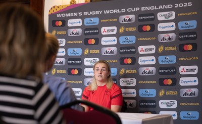 040925 - Wales Women RWC Media Conference - Wales co-captain Alex Callender during a media conference ahead of Wales’ final Women’s Rugby World Cup match against Fiji