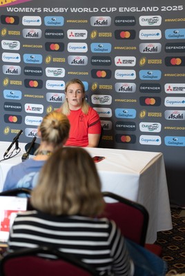 040925 - Wales Women RWC Media Conference - Wales co-captain Alex Callender during a media conference ahead of Wales’ final Women’s Rugby World Cup match against Fiji