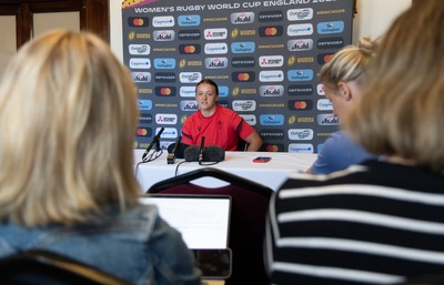 040925 - Wales Women RWC Media Conference - Wales’ Lleucu George during a media conference ahead of Wales’ final Women’s Rugby World Cup match against Fiji