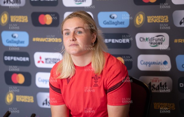 040925 - Wales Women RWC Media Conference - Wales co-captain Alex Callender during a media conference ahead of Wales’ final Women’s Rugby World Cup match against Fiji