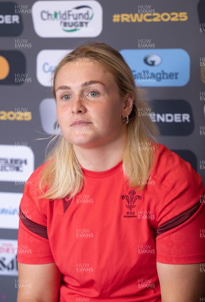 040925 - Wales Women RWC Media Conference - Wales co-captain Alex Callender during a media conference ahead of Wales’ final Women’s Rugby World Cup match against Fiji