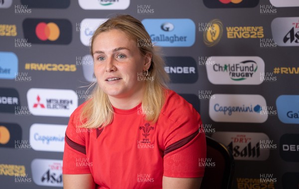 040925 - Wales Women RWC Media Conference - Wales co-captain Alex Callender during a media conference ahead of Wales’ final Women’s Rugby World Cup match against Fiji