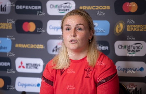 040925 - Wales Women RWC Media Conference - Wales co-captain Alex Callender during a media conference ahead of Wales’ final Women’s Rugby World Cup match against Fiji