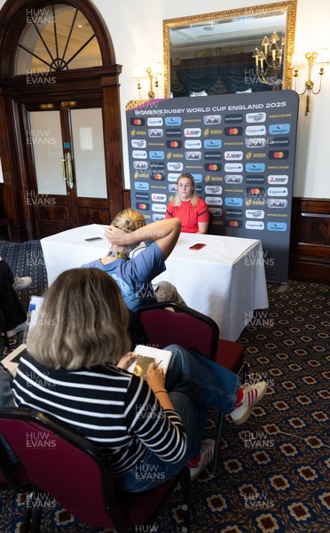 040925 - Wales Women RWC Media Conference - Wales co-captain Alex Callender during a media conference ahead of Wales’ final Women’s Rugby World Cup match against Fiji
