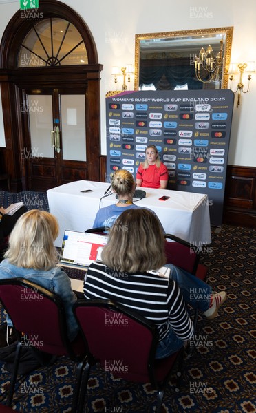 040925 - Wales Women RWC Media Conference - Wales co-captain Alex Callender during a media conference ahead of Wales’ final Women’s Rugby World Cup match against Fiji