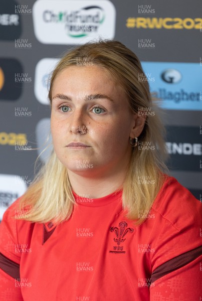 040925 - Wales Women RWC Media Conference - Wales co-captain Alex Callender during a media conference ahead of Wales’ final Women’s Rugby World Cup match against Fiji