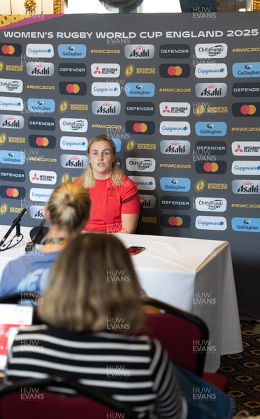 040925 - Wales Women RWC Media Conference - Wales co-captain Alex Callender during a media conference ahead of Wales’ final Women’s Rugby World Cup match against Fiji