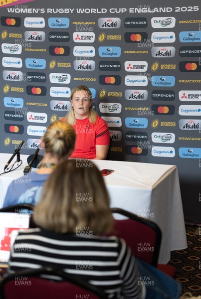 040925 - Wales Women RWC Media Conference - Wales co-captain Alex Callender during a media conference ahead of Wales’ final Women’s Rugby World Cup match against Fiji